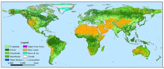 我校率先完成世界首套30米全球地表覆盖遥感制图及生物质能资源数据库信息系统平台